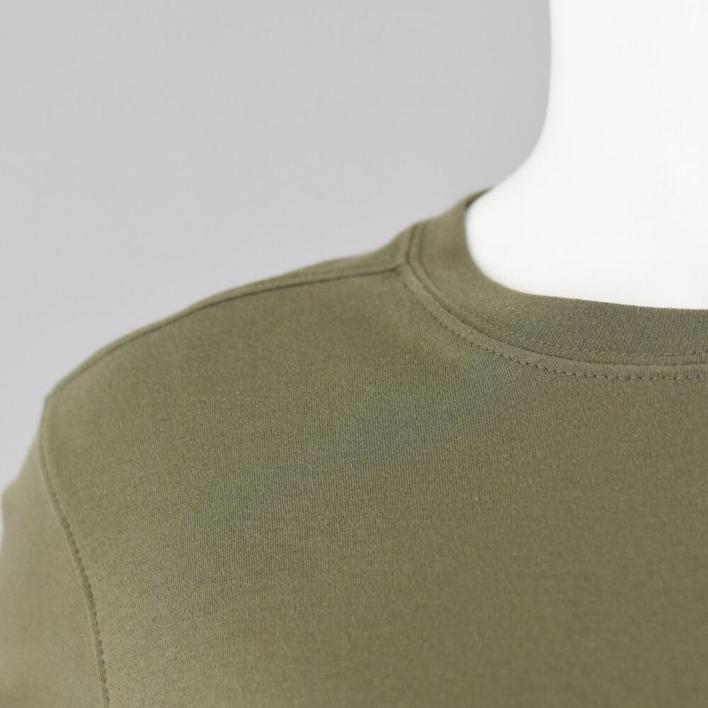Vintage Basic Editions Army Green Solid T-Shirt W… - image 4